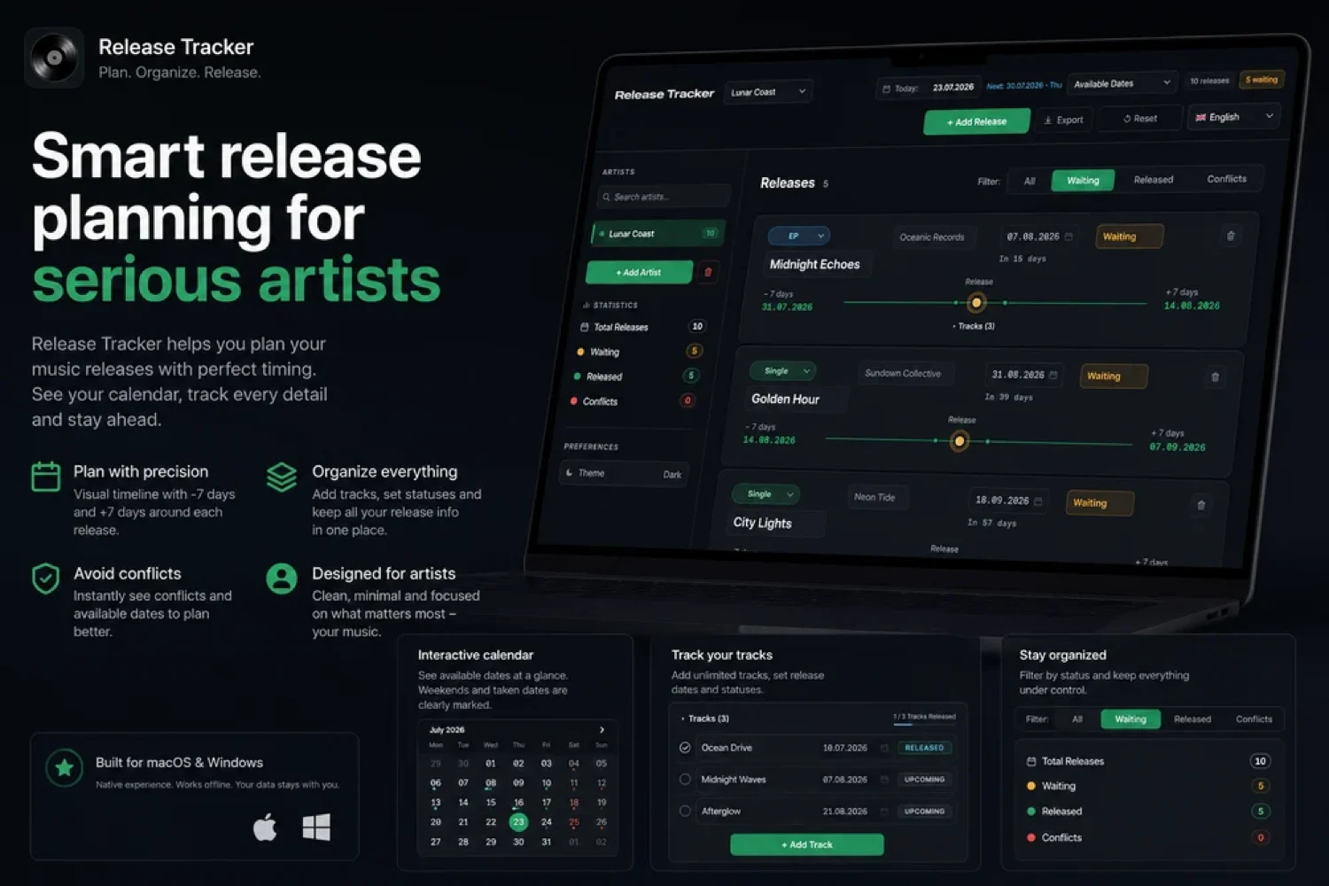 Release Tracker – Music Release Planner